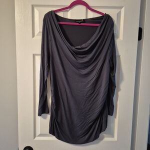 Laura Draped Gray Top